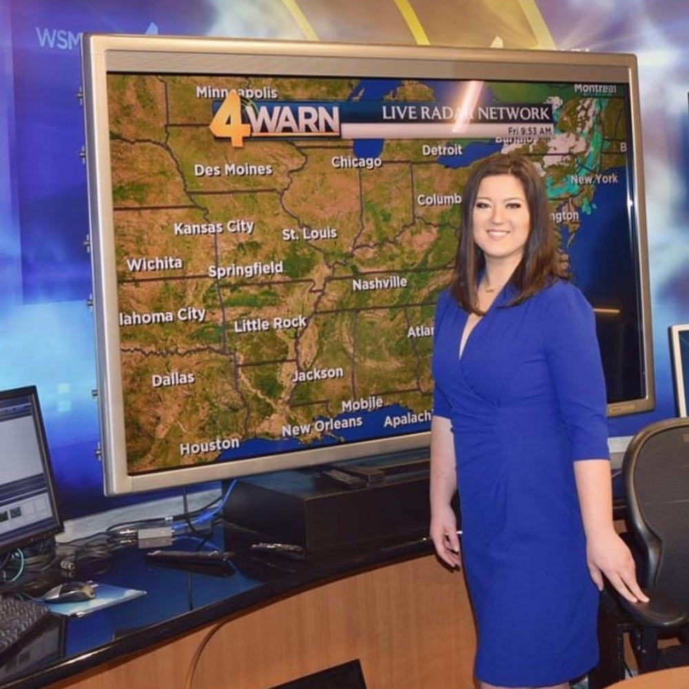 TAHARI Blue Dress (news reporter)